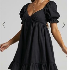 Never worn Showpo black babydoll dress. US size 8